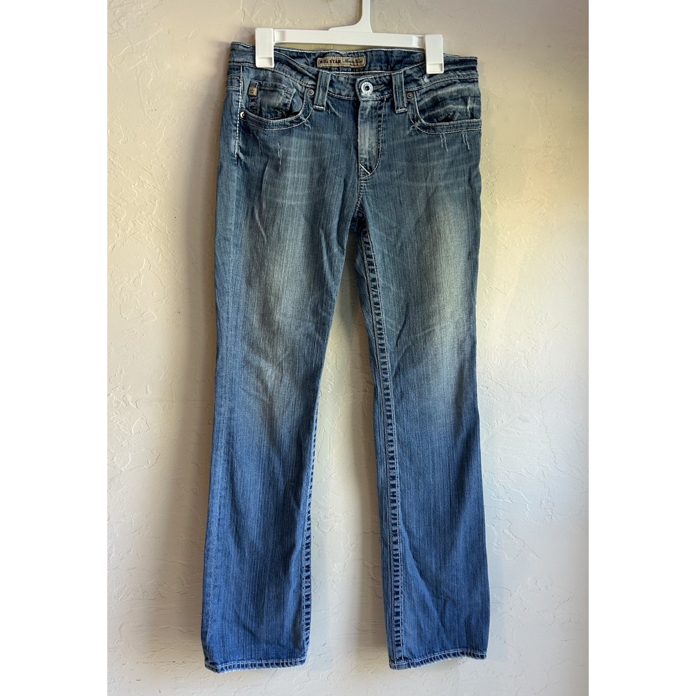Y2k Big Star Jeans Maddie Boot Cut Denim 29 Long Distressed Light Wash Cowgirl